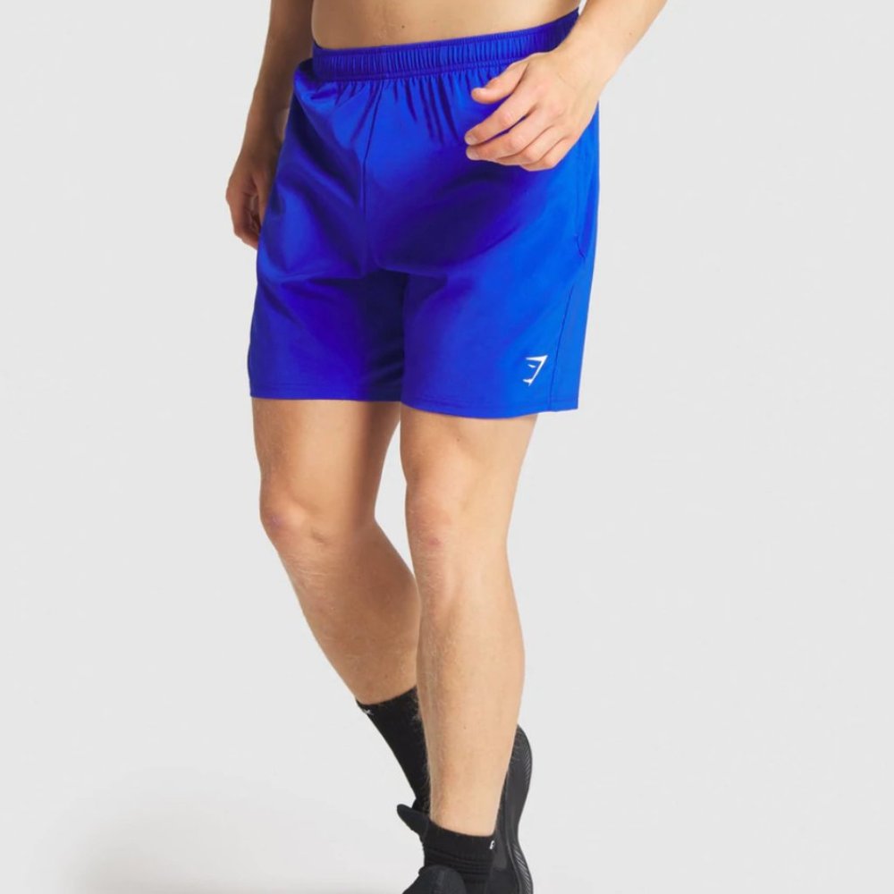 Men's Gymshark Arrival Zip Pocket Shorts Blue